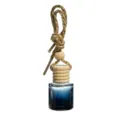 Blue gradient hanging car perfume glass bottle with wooden cap and rope for vehicle use - 8ML / Black