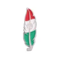 Veren vormige golfhoed clip pin met haan logo in de kleuren van de Mexicaanse vlag voor golfers - Driekleurige Vlag Veer Haan Stijl (MJ234)
