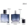 Flacone di profumo in vetro quadrato sfumato 30ml vuoto ricaricabile spray cosmetico - 30ml / Sfumatura blu