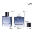 Flacone di profumo in vetro sfumato da 50 ml vuoto ricaricabile con tappo elegante - 50ML / Sfumatura blu