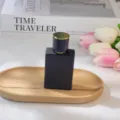 Frasco de perfume negro mate vacío recipiente spray cosmético de vidrio con tapa dorada - 30ml / Negro Mate