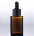 30ml amber glass essential oil dropper bottle, empty serum packaging container for aromatherapy spa. - Brown