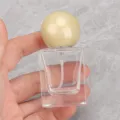 Square glass perfume bottle with round cap portable empty spray container for travel use - 30ml / Yellow