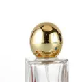 Portable square glass perfume bottle with luxury gold round cap empty spray atomizer design - Gold