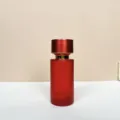 botella de perfume de vidrio recargable roja de 50ml con boquilla de spray cosmetico - Rojo