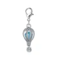 Exquisite silver hot air balloon charm featuring a blue bead and lobster clasp for DIY jewelry - Silver Hot Air Balloon Style with Blue Bead (LXK-DGB1132) / 1 Piece
