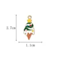 Pendentif en émail cornet de glace sapin de Noël pour bijoux DIY, taille 2.7x1.1 cm. - 25-Glace Sapin