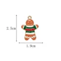 Pendentif en émail bonhomme de pain d'épices pour bijoux de Noël DIY, 2,5 cm x 1,9 cm - 26-Bonhomme de Pain d'Épices