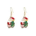 Festliche Weihnachts-Ohrhänger mit Weihnachtsmann und geschmücktem Baum als Geschenk - Weihnachtsmann umarmt Baum Stil (ECR554)