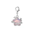 Pink iridescent opal-style star charm with silver lobster clasp for DIY jewelry making - Silver Iridescent Pink Purple Star (LXK-DGB1845)