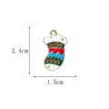 Pendentif chaussette de Noël émaillé pour bijoux DIY, breloque colorée 2,4x1,5cm - 27-Chaussette de Noël avec Étoile