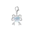 Silver bow heart lobster clasp pendant charm for DIY jewelry and accessories - Bowknot Blue Heart Style (LXK-DGB2024)