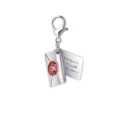 Silver lobster clasp envelope charm with red seal and engraved message for DIY gift - Envelope Love Letter Style (LXK-DGB1234) / 1 Piece