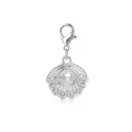 Oceaan schelp bedeltje met centrale parel en karabijnsluiting voor het maken van sieraden - Strass Schelp Kunstparel (LXK-DGB2003)
