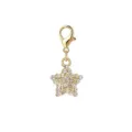 Gold lobster clasp star charm encrusted with crystals for DIY bracelets and bags. - Gold Transparent Star Style (LXK-MDF575)