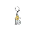 Silver lobster clasp charm with number 16 and a gold heart lock for DIY jewelry - Number 16 and Heart Lock Shape (LXK-DGB1507) / 1 Piece