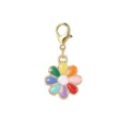 Colorful daisy flower charm with golden lobster clasp for DIY jewelry and bags - Colorful Sun Flower Style (LXK-MDF601)