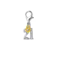 Silver 21 number charm with gold heart lock and lobster clasp for DIY jewelry gift - Number 21 and Heart Lock Shape (LXK-DGB1508) / 1 Piece