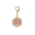 Elegant gold-plated rabbit charm featuring a pink flower pendant with pearl accents - 粉色兔子珍珠款式(LXK-DGB1554) / 1 Piece / Pink