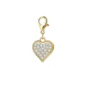 Sparkling heart-shaped charm with gold-tone lobster clasp for DIY jewelry. - Gold Rhinestone Heart Style (LXK-MDF737)