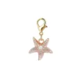 Elegant pink starfish charm pendant featuring sparkling rhinestones and a central pearl - 粉色海星珍珠款式(LXK-DGB1886) / 1 Piece / Pink