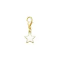 Gold-plated lobster clasp charm with white enamel star pendant for DIY jewelry - White Pentagram Style (LXK-WU04)