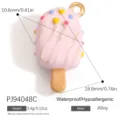 Pink enamel popsicle charm for DIY jewelry making with colorful sprinkle detail - Ice Cream Style (PJ94048C) / 10.6x18.8mm / Light Pink