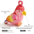 Colorful parrot pendant charm for DIY jewelry in dopamine colors made of durable alloy - Parrot Style (PJ94704A)