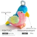 Dopamine-colored parrot charm pendant for DIY jewelry, glossy metal alloy finish, 18.4mm - Parrot Style (PJ94704D)