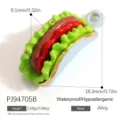 Colorful hot dog taco food charm pendant in metal alloy for DIY jewelry making - Food Style (PJ94705B)