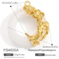 Gold stainless steel plumeria flower pendant with white translucent ring for DIY jewelry. - Plumeria Relief White Ring Style (PJ94656A)