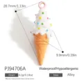 Sweet ice cream cone pendant DIY jewelry accessory in colorful dopamine style - Ice Cream Cone Style (PJ94706A)