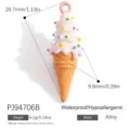 Cute pink cream ice cream cone pendant with sprinkles DIY jewelry accessory alloy charm - Ice Cream Cone Style (PJ94706B)