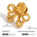 Golden octopus shaped stainless steel decorative charm for flip-flops and DIY jewelry - Octopus Style (PJ94417)