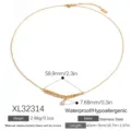 Collar de acero inoxidable chapado en oro con especificaciones de peso y longitud - Estilo Circonia de Patrón de Olas (XL32314)