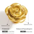 Golden rose shaped stainless steel shoe charm accessory 9.6mm detail - Rose Style (PJ94430)