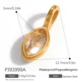 Goldener Edelstahl Marquise-Schliff Geburtsstein Anhänger DIY Zubehör 5mm x 12,7mm - Klarer Marquise (PJ93999A)