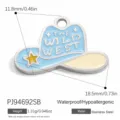 Stainless steel cowboy hat charm with Wild West text and star detail, 18.5mm size - Cowboy Hat Style (PJ94692SB) / Steel-Blue
