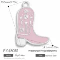 Pendentif botte de cow-boy en émail rose en acier inoxydable avec accents de cristal - Style Botte de Cowboy (PJ94805S)