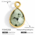 Teardrop natural stone pendant with gold stainless steel frame for DIY jewelry accessory. - Water Drop Style (PJ94626B)