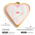 Colgante de acero inoxidable en forma de corazón con diseño de conejo para bisutería - Estilo Corazón Conejo (PJ94460)
