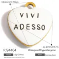 Ciondolo cuore vintage in acciaio inossidabile con smalto bianco e testo VIVI ADESSO - Stile Cuore VIVI ADESSO (PJ94464)