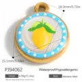 Wasserfester, vergoldeter Edelstahl-Zitronenanhänger für Ihren kreativen DIY-Schmuck - Zitronen-Punkt-Anhänger (PJ94062) / 18.3mm x 15.1mm (4.09g) / Gold