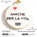 Ciondolo cuore vintage in acciaio inossidabile con simbolo infinito e testo amiche per la vita - Stile Tondo Amiche Per La Vita (PJ94468)