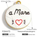 Ciondolo a cuore rotondo in acciaio inossidabile retrò per gioielli fai da te - Stile Tondo a Mare (PJ94470)