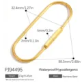 Accessorio moschettone in acciaio inox dorato per gioielli fai da te con misure - Chiusura a Moschettone Ovale (PJ94495)