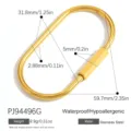 Moschettone ovale in acciaio inossidabile dorato per gioielli DIY, 8,9g e 59,7mm di lungo - Chiusura a Vite Ovale Dorata (PJ94496G)