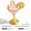 Colgante con forma de copa de cóctel en acero inoxidable chapado en oro para joyas - Estilo Cóctel Oro Rosa(PJ94414GB)