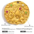 18K vergulde roestvrijstalen Steenbok-sterrenbeeld hanger met kleurrijke strass-steentjes - Steenbok (PJ94433)
