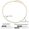 Collar flores acero inoxidable dorado con incrustaciones de circonita para uso diario - Estilo Colgante Circonia de Trébol de Cuatro Hojas (XL32353)